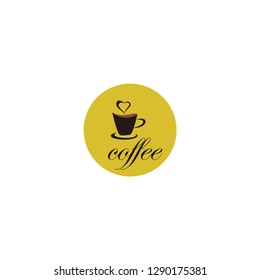 coffee logo design in the circle vector