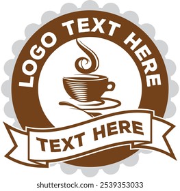 Coffee Logo design, Circle logo vector design.