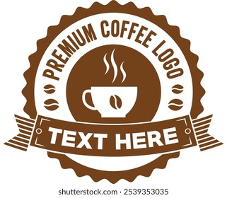 Coffee Logo design, Circle logo vector design.
