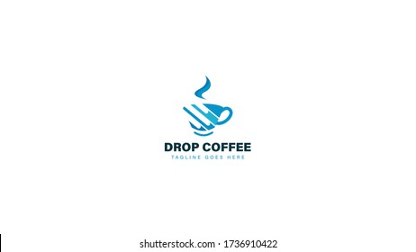 Coffee logo design combined with drop. vector