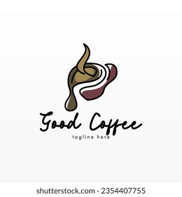 Coffee logo design concept. Coffee drink logo template. Coffee shop logo template
