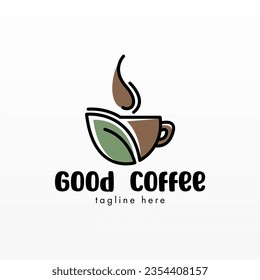 Concepto de diseño del logo del café. Plantilla para el logotipo de la bebida del café. Plantilla para el logotipo de la cafetería