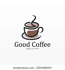 Coffee logo design concept. Coffee drink logo template. Coffee shop logo template