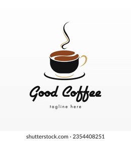 Concepto de diseño del logo del café. Plantilla para el logotipo de la bebida del café. Plantilla para el logotipo de la cafetería