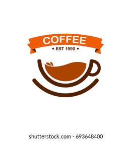coffee logo design with creative illustration