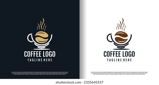 coffee logo design with creative and unique concept premium vector