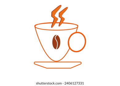 Coffee logo design. Coffee cup on white background. Vector Illustration 