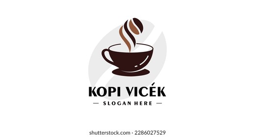Diseño del logo del café con un estilo moderno