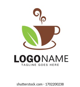 diseño del logotipo del café y arte vectorial de ilustración 