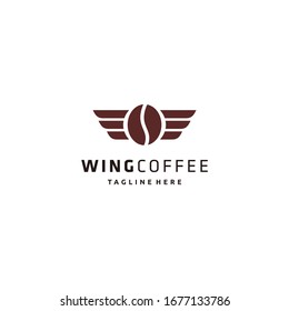 Coffee logo design inspiration. A combination between coffee beans and wings symbol