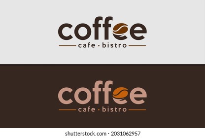Coffee Logo Design with Minimalist Style Art Logotype Style Concept.