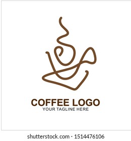 Coffee logo design with modern concept. Icon coffee cup vector template