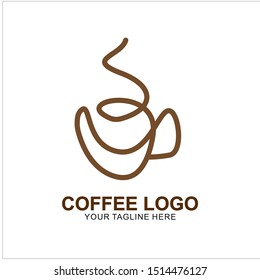 Coffee logo design with modern concept. Icon coffee cup vector template