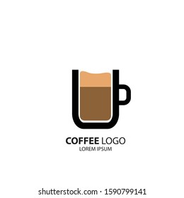 Coffee logo design with modern concept. Icon coffee cup vector template