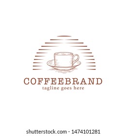 coffee logo design, retro cup illustration design, retro logo