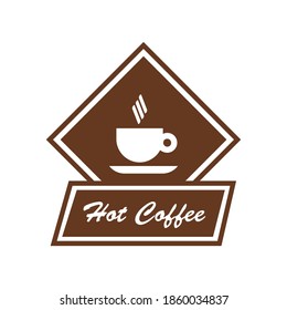 Coffee logo design for coffee shop, cafe, coffee house. Vector, monochrome, isolated illustration.