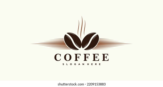 coffee logo design for coffee shop icon with creative concept premium vector