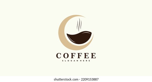 coffee logo design for coffee shop icon with creative concept premium vector
