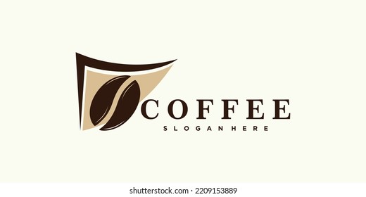 coffee logo design for coffee shop icon with creative concept premium vector