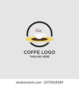 Diseño del logotipo del café concepto sencillo Vector Premium