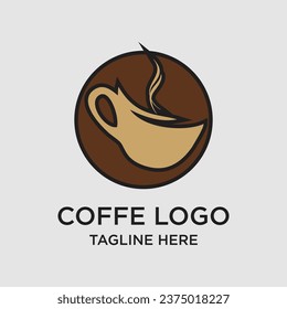 Diseño del logotipo del café concepto sencillo Vector Premium