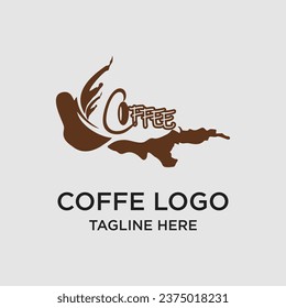 Diseño del logotipo del café concepto sencillo Vector Premium