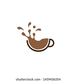 coffee logo design with spill effect, cup