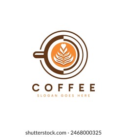Coffee logo design with stylish circular design concept. Vector illustration.