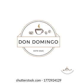 Plantilla De Diseño De Logotipo De Café Con Judías Y Taza.