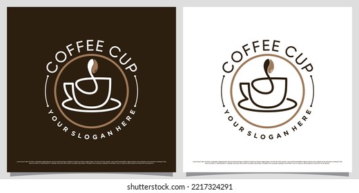 Coffee logo design template for cafe or restaurant with cup icon and creative element
