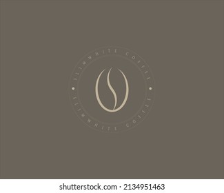 coffee logo design template, logo with a combination of the letters S.W and abstract coffee bean elements