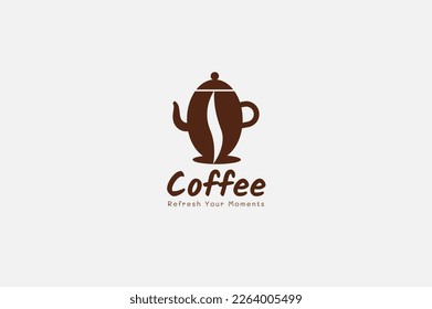 Coffee Logo Design Template. The Concept For The Barista Coffee Pot, Hot Coffee For The Shop Logo, And Coffee House Logo Design.