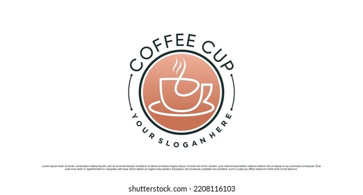 Coffee logo design template with cup icon and creative element concept