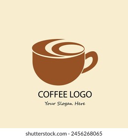 Plantilla de diseño de logotipo de café con taza de taza y uso de Smoke para Caffe Shop Bar Barista Vector diseño.
