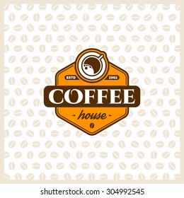 Coffee logo design template with cup. Vector coffee shop labels.