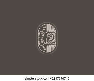 Design-Vorlage für das Kaffeelogo, Logo mit Monoline und minimalistischem Stil
