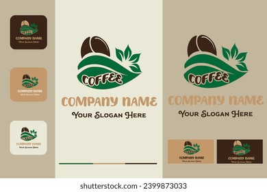 Coffee Logo Design Template Set with Color Variation 
