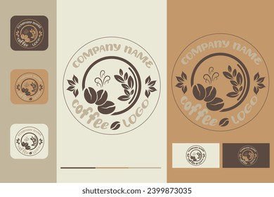 Coffee Logo Design Template Set with Color Variation 