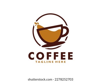 Coffee logo design template, Vector coffee logo for coffee shop, and any business related to coffee