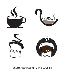 Coffee logo design template, Vector coffee logo for coffee shop, and any business related to coffee