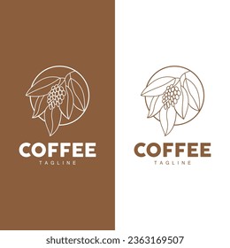 Coffee Logo Design, Coffee Tree Drink Vector, Template Symbol Illustration