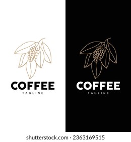 Coffee Logo Design, Coffee Tree Drink Vector, Template Symbol Illustration