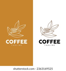 Coffee Logo Design, Coffee Tree Drink Vector, Template Symbol Illustration