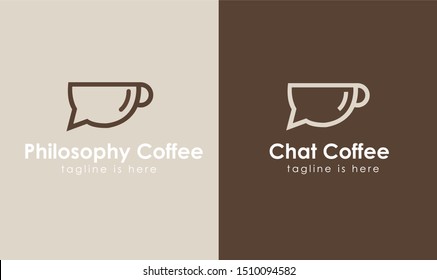 Coffee logo design with two variations type. Simple and unique logo for shop business sign. Tendy Eps10 Illustration