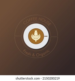 Coffee logo design using adobe illustrator, Brown gradient used with barista design of coffee