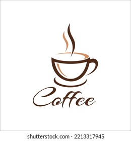 diseño de logotipo de café arte vectorial