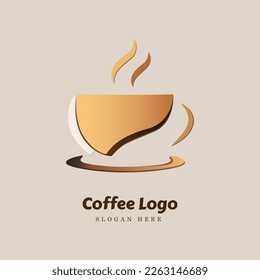 Coffee logo design and vector coffee cup logo for company