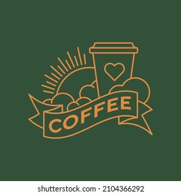 Coffee logo design Vector Heart sign illustration template