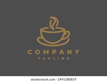 Coffee logo design vector icon flat illustration