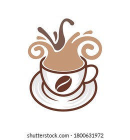 Ilustración vectorial del diseño del logotipo del café. Concepto vectorial del logotipo del café vintage para café y restaurante. Resumen Diseño vectorial Coffee Shop para logotipo, icono, etiqueta, placa, signo y símbolo.